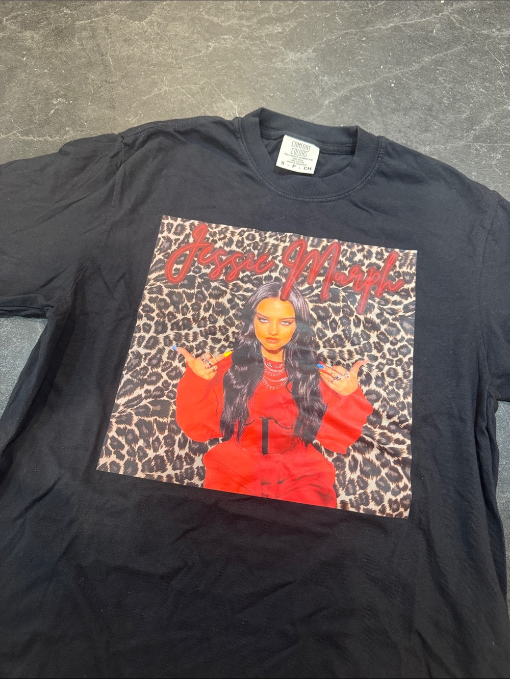 Jessie Murph Black Graphic Tee with Red Artwork